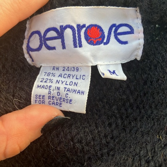 Vintage 80s Funky Novelty Big Cat Face Pullover Sweater - Picture 5 of 6